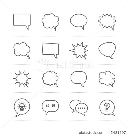 speech bubble vector line icons - Stock Illustration [45481297] - PIXTA