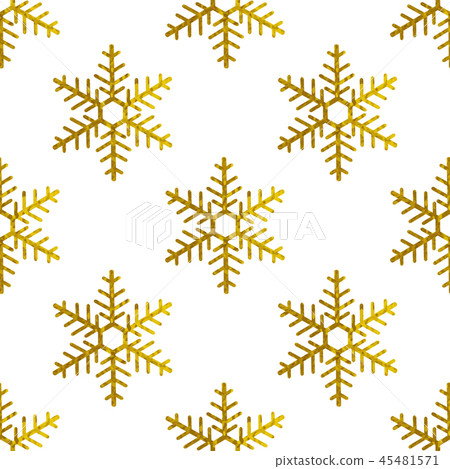 Pattern with golden snowflakes - Stock Illustration [45481571] - PIXTA