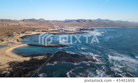 aerial view of the El Cotillo coast aerial view of the El Cotillo coast 45481608