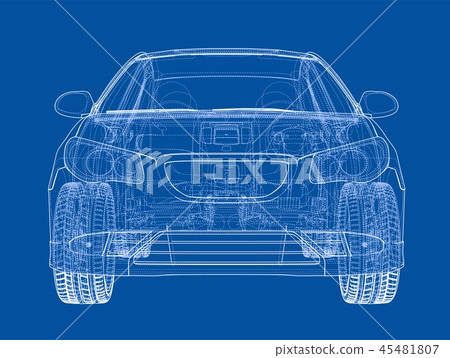 Concept car. Vector rendering of 3d Concept car. Vector rendering of 3d 45481807