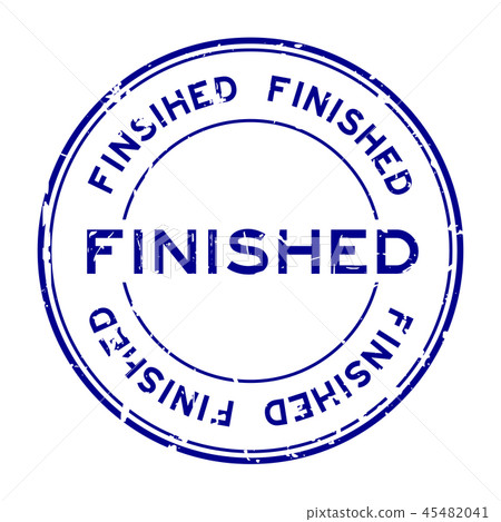 Grunge blue finished round rubber seal stamp 45482041