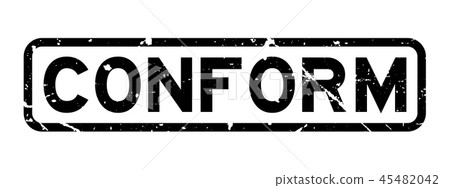 Grunge black conform word square rubber stamp 45482042