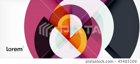 Modern geometric circles abstract background, colorful round shapes with shadow effects Modern geometric circles abstract background, colorful round shapes with shadow effects 45483109