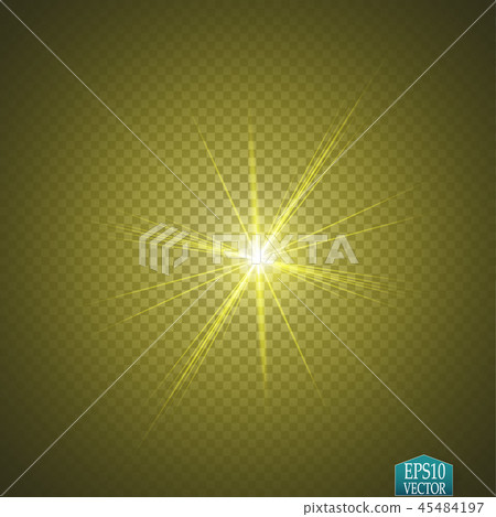 Glow light effect. Star burst with sparkles. Golden glowing lights 45484197