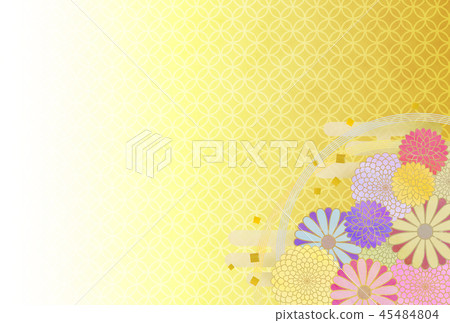Japanese style chrysanthemum flower background Japanese style chrysanthemum flower background 45484804