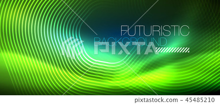 Neon glowing lines, magic energy space light concept, abstract background wallpaper design 45485210