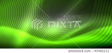 Neon glowing lines, magic energy space light concept, abstract background wallpaper design Neon glowing lines, magic energy space light concept, abstract background wallpaper design 45485211