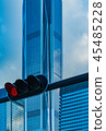 Shenzhen - financial district w red traffic light  45485228