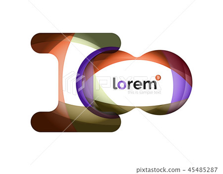 Abstract geometric design logo made of flowing elements 45485287