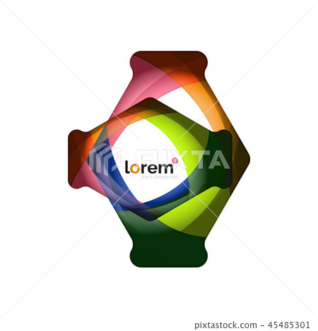 Abstract geometric design logo made of flowing elements Abstract geometric design logo made of flowing elements 45485301