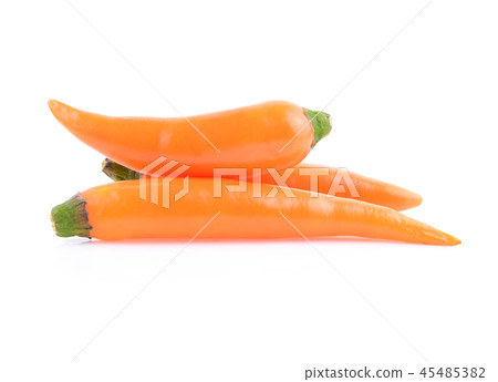 Cayenne pepper yellow isolated on white background Cayenne pepper yellow isolated on white background 45485382