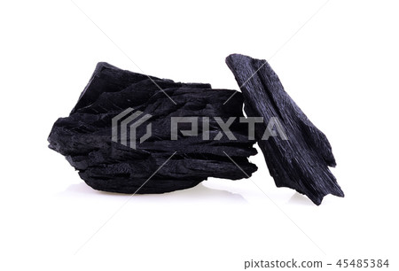 wood charcoal Isolated on white wood charcoal Isolated on white 45485384