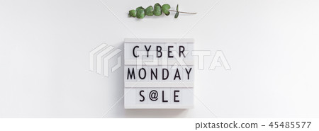 Cyber Monday sale text on white lightbox 45485577