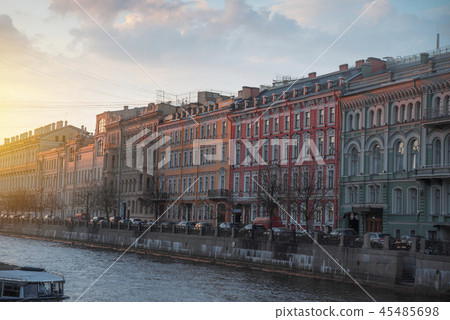 river canals of St. Petersburg. 45485698
