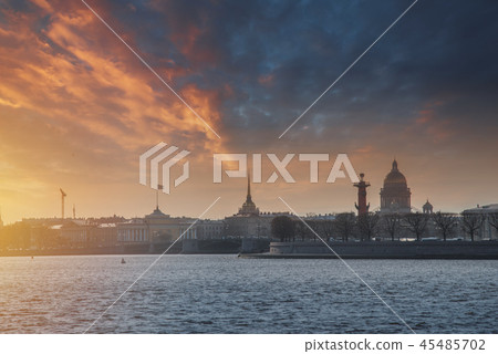 Spit of Vasilyevsky Island. St. Petersburg. Spit of Vasilyevsky Island. St. Petersburg. 45485702