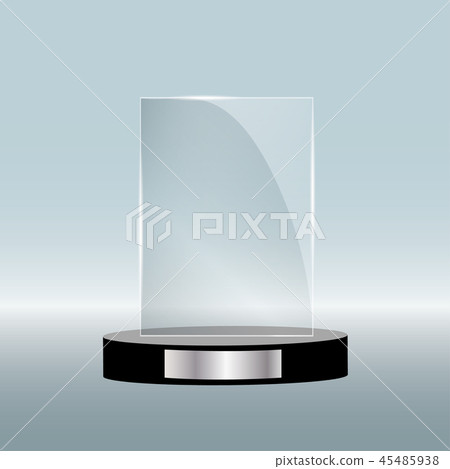 Empty glass award isolated, transparent trophy template. Vector element, eps10 Empty glass award isolated, transparent trophy template. Vector element, eps10 45485938