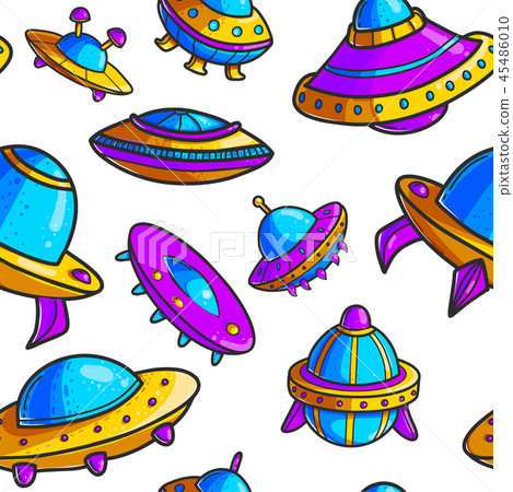 spacepatternsCartoon flying saucers 45486010