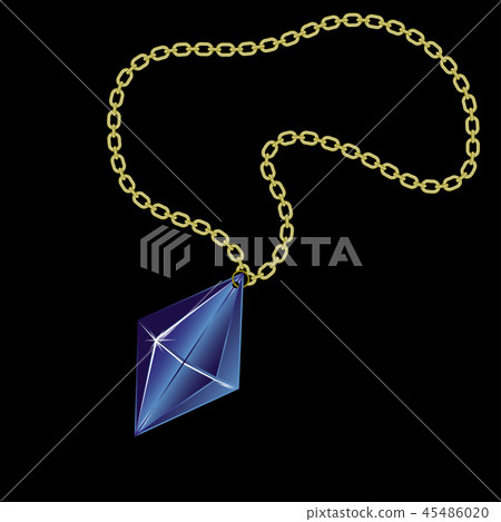 Gold chain with precious stone. 45486020