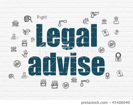 Law concept: Legal Advise on wall background Law concept: Legal Advise on wall background 45486040