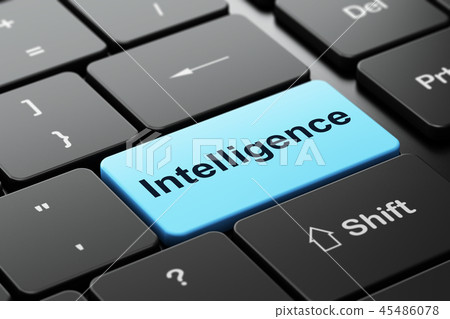 Education concept: Intelligence on computer keyboard background 45486078