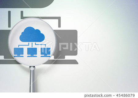 Cloud technology concept: Cloud Network with optical glass on digital background Cloud technology concept: Cloud Network with optical glass on digital background 45486079