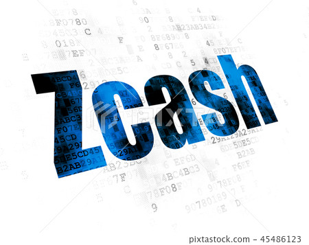 Blockchain concept: Zcash on Digital background 45486123