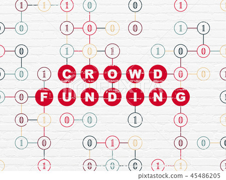 Business concept: Crowd Funding on wall background Business concept: Crowd Funding on wall background 45486205
