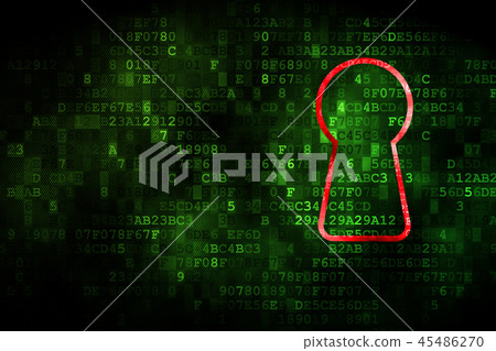 Security concept: Keyhole on digital background Security concept: Keyhole on digital background 45486270