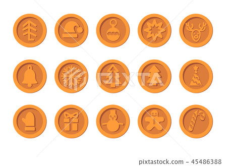 Christmas Cryptocurrency logo set - Santa Claus hat, bell, gingerbread man, ball, deer, snowman Christmas Cryptocurrency logo set - Santa Claus hat, bell, gingerbread man, ball, deer, snowman 45486388