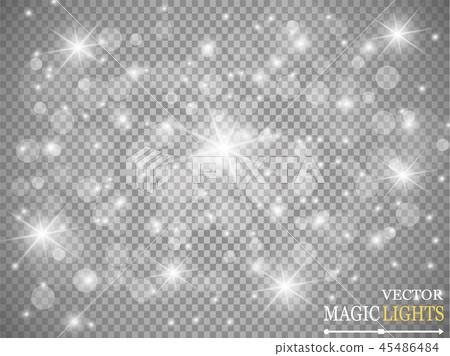 Set of golden glowing lights effects isolated on transparent background. Sun flash with rays and Set of golden glowing lights effects isolated on transparent background. Sun flash with rays and 45486484