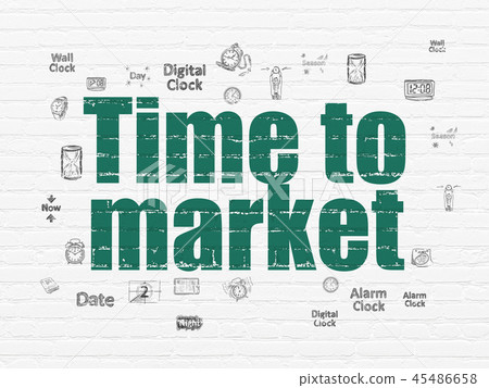 Time concept: Time to Market on wall background Time concept: Time to Market on wall background 45486658