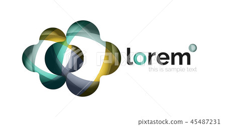 Abstract geometric design logo made of flowing elements Abstract geometric design logo made of flowing elements 45487231