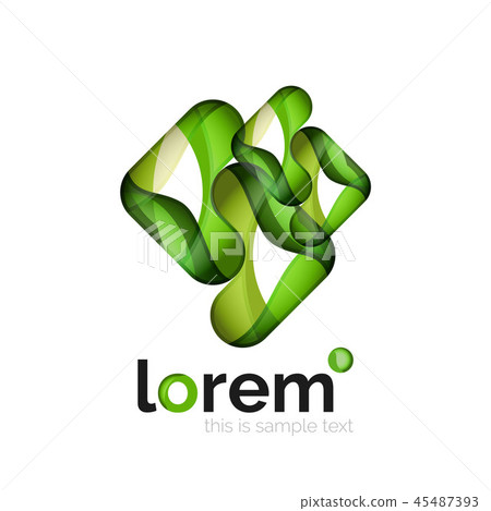Geometric abstract business icon template, smooth shape 45487393
