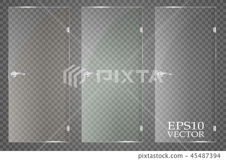 Glass plates are installed. Vector glass banners on a transparent background. Glass. Glass paintings 45487394