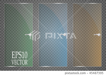 Glass plates are installed. Vector glass banners on a transparent background. Glass. Glass paintings Glass plates are installed. Vector glass banners on a transparent background. Glass. Glass paintings 45487395