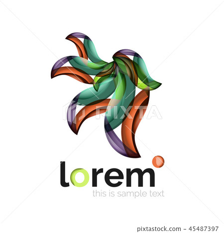 Geometric abstract business icon template, smooth shape Geometric abstract business icon template, smooth shape 45487397