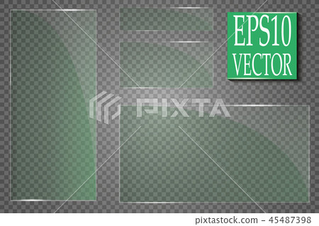 Glass plates are installed. Vector glass banners on a transparent background. Glass. Glass paintings 45487398