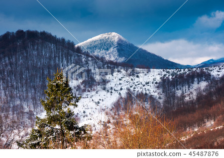mountains of Uzhanian Nature Park in winter mountains of Uzhanian Nature Park in winter 45487876