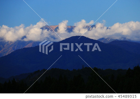 Tohoku Late autumn From Nishi-Aizu-cho Landscape with clouds and Iideo mountain range Tohoku Late autumn From Nishi-Aizu-cho Landscape with clouds and Iideo mountain range 45489315