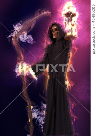 Angel of death on abstract fantasy background 3d illustration Angel of death on abstract fantasy background 3d illustration 45490209