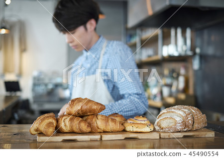 Staff working at a cafe 45490554