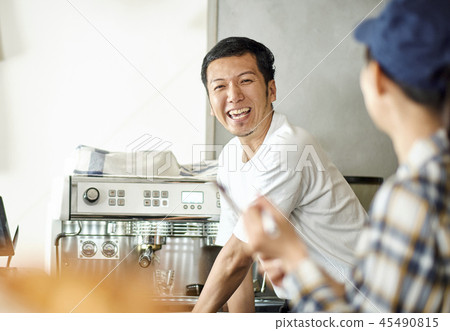 Staff working at a cafe Staff working at a cafe 45490815