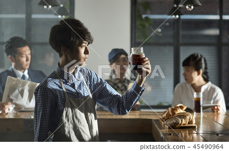 Staff working at a cafe 45490964