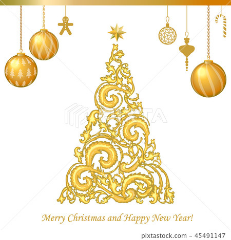 Vintage Christmas card. Vintage Christmas card. 45491147