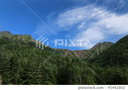 View of Akatake and Yokotake from Yatsugatake Mountain Range Akatake Mine 45492802