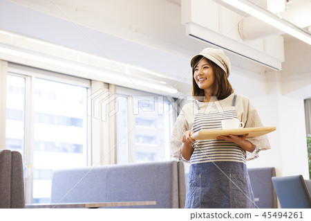Cafe Restaurant Female Young Female Person Owner Owner Restaurant Clerk Part-time Part 45494261