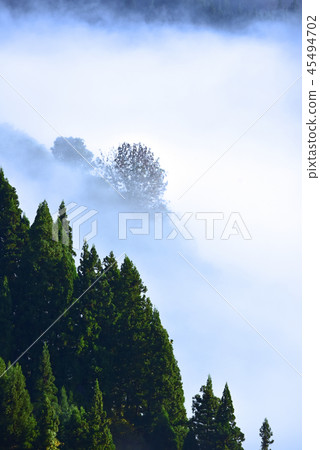 雲彩海和霧和村莊 45494702