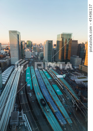 view of railway station in tokyo city in japan 45496137