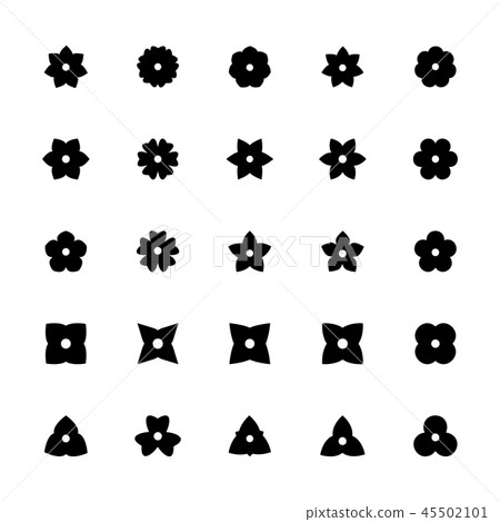 Black flower glyphs for design. 45502101