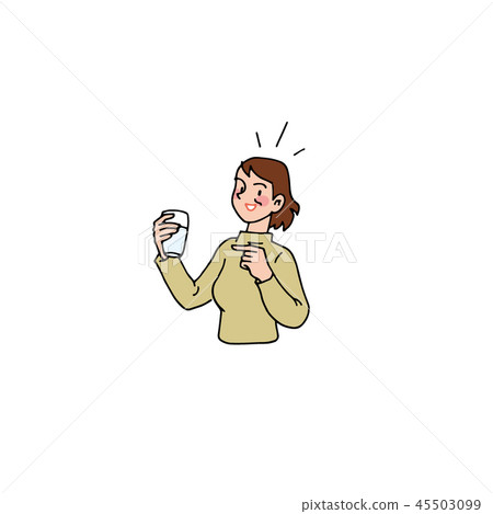 Wife actively drinking water - Stock Illustration [45503099] - PIXTA